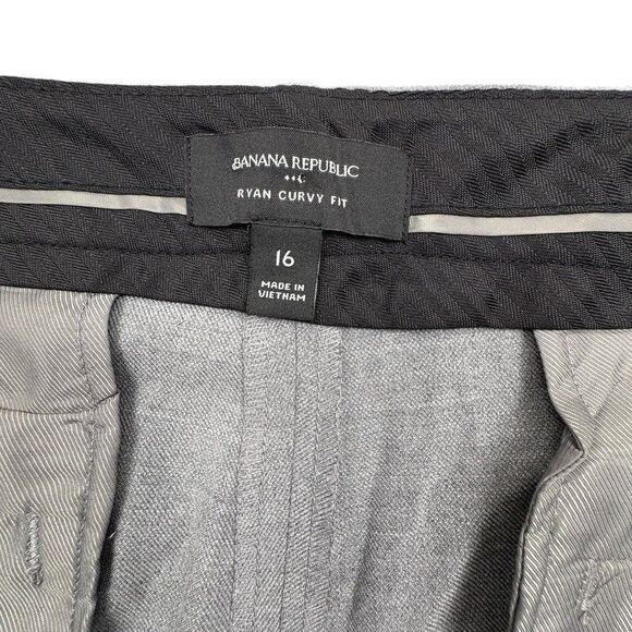 Banana Republic Ryan Curvy Fit Pants Tapered Light Gray Office Work Plus 16 - Picture 4 of 16
